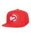 Mitchell & Ness Men's Red Atlanta Hawks Sweet Suede Snapback Hat In Red