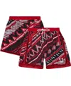 Mitchell & Ness Men's Red Chicago Bulls Game Day Pattern Shorts In Red