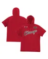 Mitchell & Ness Men's Lightweight Short Sleeve Hoodie Nba Game Day French Terry Hoodie Hardwood Classics Chibul In Red