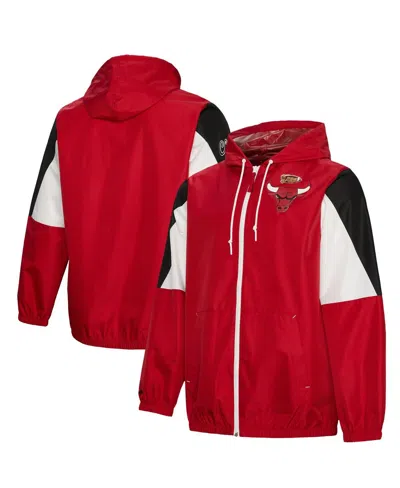 Mitchell & Ness Men's Red Chicago Bulls Throw It Back Full-zip Windbreaker Jacket