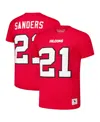 Mitchell & Ness Men's Red Deion Sanders Atlanta Falcons Retired Player Throwback Name Number T-shirt In Red