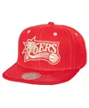 Mitchell & Ness Mitchell Ness Men's Red Philadelphia 76ers Energy Contrast Snapback Hat In Red