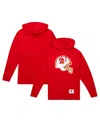Mitchell & Ness Red Tampa Bay Buccaneers Helmet Logo Vintage Pullover Hoodie In Red