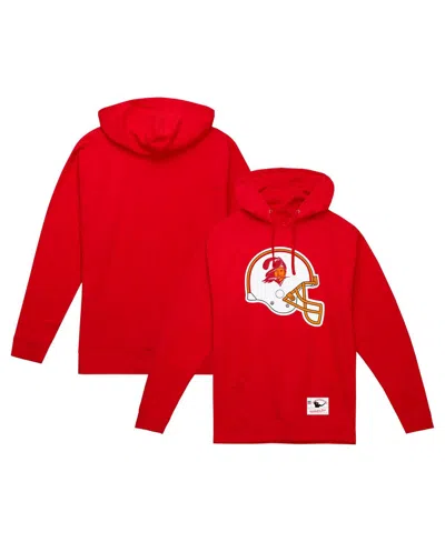 Mitchell & Ness Red Tampa Bay Buccaneers Helmet Logo Vintage Pullover Hoodie
