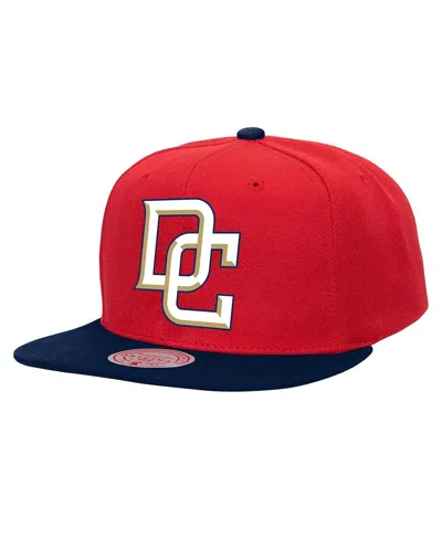 Mitchell & Ness Men's Red Washington Nationals Cooperstown Collection Basic Flip Snapback Hat