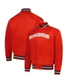 Mitchell & Ness Men's Red Wisconsin Badgers Lightweight Satin Raglan Full-snap Jacket In Red
