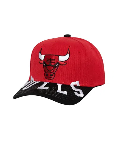Mitchell & Ness Men's Red/black Chicago Bulls Under Arch Two-tone Pro Crown Snapback Hat In Red,black