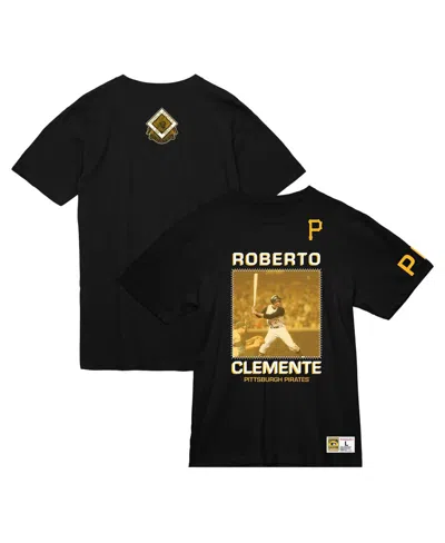 Mitchell & Ness Men's Roberto Clemente Black Pittsburgh Pirates Cooperstown Collection Heavyweight Premium Player Vi
