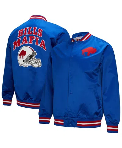 Mitchell & Ness Men's Royal Buffalo Bills Double Down Satin Full-snap Jacket