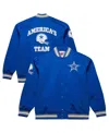 Mitchell & Ness Men's Royal Dallas Cowboys Vintage Double Down Satin Full-snap Jacket In Blue