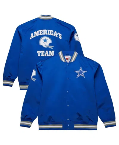 Mitchell & Ness Men's Royal Dallas Cowboys Vintage Double Down Satin Full-snap Jacket