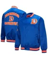 Mitchell & Ness Royal Denver Broncos Double Down Satin Full-snap Jacket In Royal