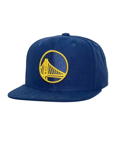 Mitchell & Ness Mitchell Ness Men's Royal Golden State Warriors Sweet Suede Snapback Hat In Blue