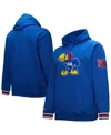 Mitchell & Ness Men's Royal Kansas Jayhawks Chain Stich Fleece Pullover Hoodie In Royal