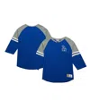 Mitchell & Ness Men's Royal Los Angeles Dodgers Cooperstown Collection Legendary Raglan Slub Henley 3/4-sleeve T-shi In Royal