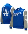 Mitchell & Ness Men's Royal/gray Los Angeles Dodgers Cooperstown Collection Team Origins Satin Full-snap Jacket In Royal,gray