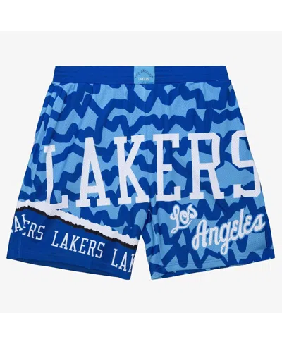 Mitchell & Ness Men's Royal/powder Blue Los Angeles Lakers Jumbotron 2.0 Sublimated Shorts In Royal,powder Blue