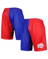 Mitchell & Ness Men's Royal/red La Clippers Hardwood Classics 2000 Split Swingman Shorts