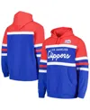 Mitchell & Ness Men's Royal/red La Clippers Head Coach Pullover Hoodie In Royal,red