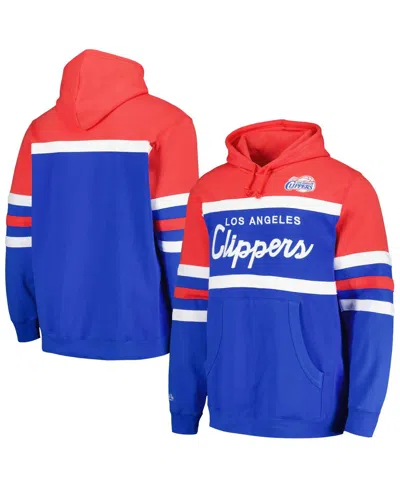 Mitchell & Ness Men's Royal/red La Clippers Head Coach Pullover Hoodie In Royal,red