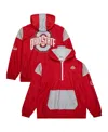 Mitchell & Ness Men's Scarlet Ohio State Buckeyes Team 3.0 Anorak Half-zip Hoodie In Scarlet