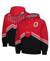 Mitchell & Ness Men's Scarlet/black Ohio State Buckeyes Throw It Back Retro Full-zip Windbreaker Jacket In Scarlet,black