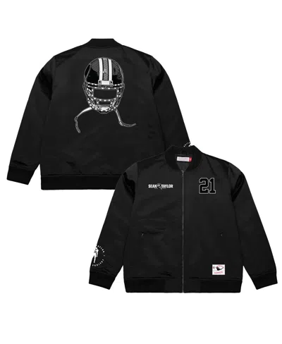 Mitchell & Ness Men's Sean Taylor Black Washington Commanders Name Number Full-zip Bomber Jacket