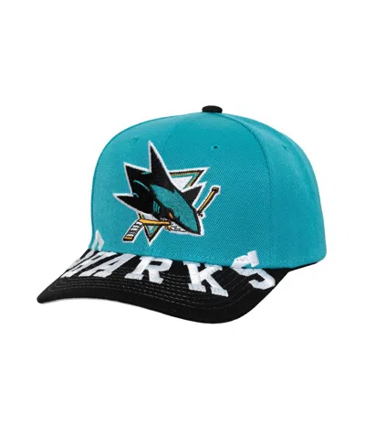 Mitchell & Ness Men's Teal/black San Jose Sharks Under Arch Two-tone Pro Crown Snapback Hat In Teal,black