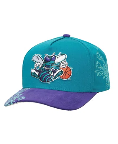 Mitchell & Ness Men's Teal/purple Charlotte Hornets May Flowers Adjustable Hat