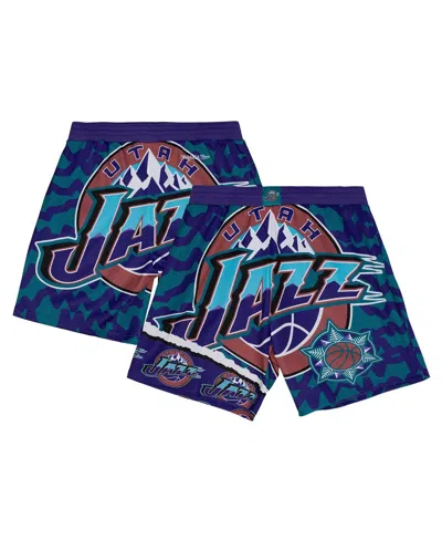 Mitchell & Ness Men's Turquoise/purple Utah Jazz Jumbotron 2.0 Sublimated Shorts In Turquoise,purple