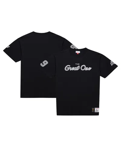Mitchell & Ness Men's Wayne Gretzky Black Los Angeles Kings Premium Nickname Vintage Logo T-shirt
