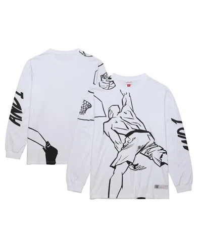 Mitchell & Ness Mitchell Ness Men's White And1 Slam Dunk Long Sleeve T-shirt