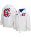 Mitchell & Ness White Atlanta Braves Vintage Full-snap Hooded Coaches Jacket In White