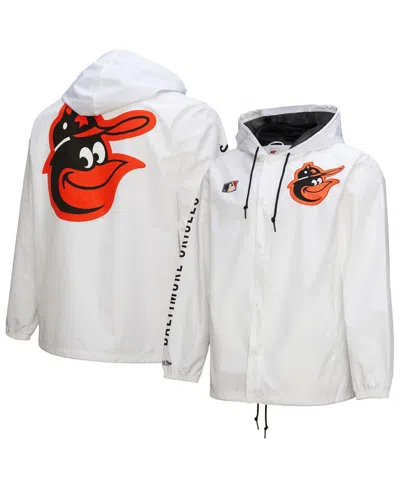 Mitchell & Ness White Baltimore Orioles Vintage Full-snap Hooded Coaches Jacket