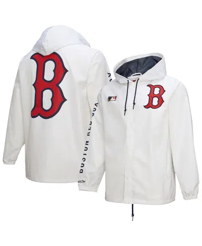 Mitchell & Ness White Boston Red Sox Vintage Full-snap Hooded Coaches Jacket