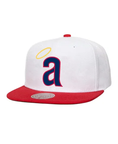 Mitchell & Ness Men's White California Angels Cooperstown Collection Basic Flip Snapback Hat