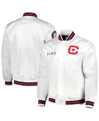 Mitchell & Ness Men's White Chicago Fire City Full-snap Satin Jacket