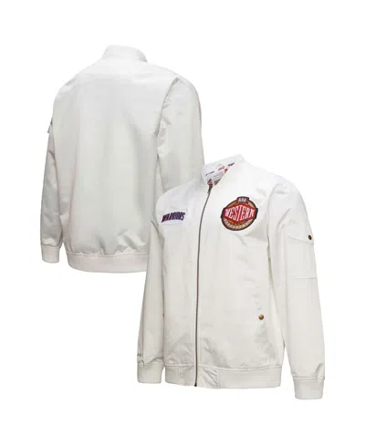 Mitchell & Ness White Golden State Warriors Hardwood Classics Nights Team Leader Satin Full-zip Jack