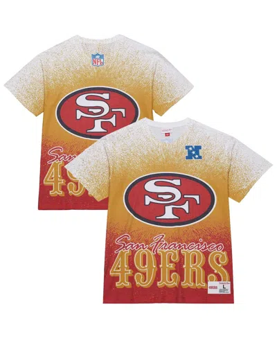 Mitchell & Ness Men's White San Francisco 49ers Team Burst Vintage Logo T-shirt