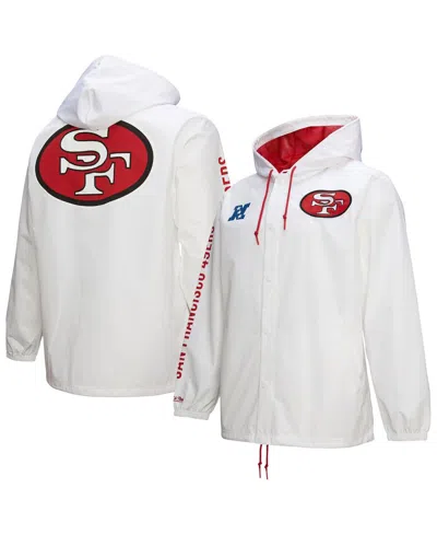 Mitchell & Ness Men's White San Francisco 49ers Vintage Logo Coaches Full-snap Hoodie Jacket