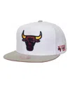 Mitchell & Ness Men's White/gray Chicago Bulls Core Snapback Hat