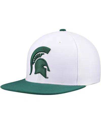 Mitchell & Ness Men's White/green Michigan State Spartans 2-tone 2.0 Snapback Hat In White Green