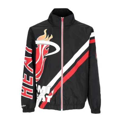 Mitchell & Ness Men's Windbreaker Nba Exploded Logo Warm Up Jacket Hardwood Classics Miahea Black