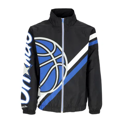 Mitchell & Ness Men's Windbreaker Nba Exploded Logo Warm Up Jacket Hardwood Classics Orlmag In Black