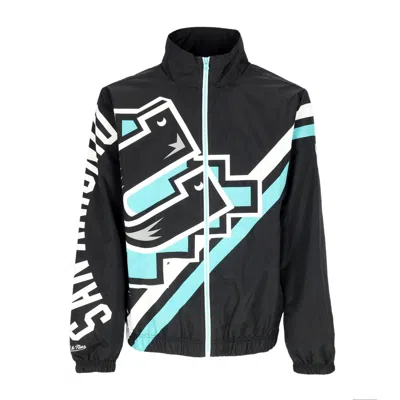 Mitchell & Ness Men's Windbreaker Nba Exploded Logo Warm Up Jacket Hardwood Classics Saaspu In Black