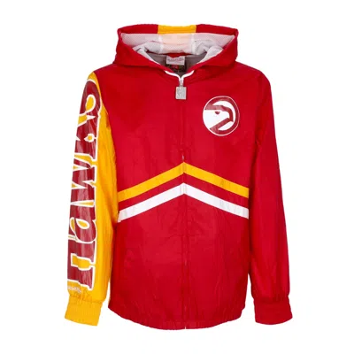 Mitchell & Ness Men's Windbreaker Nba Undeniable Full Zip Windbreaker Hardwood Classics Atlhaw In Red/yellow
