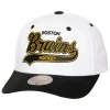 Mitchell & Ness Mens Boston Bruins  Bruins Tail Sweep Pro Vintage Snapback In White/black