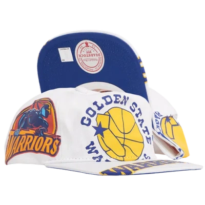Mitchell & Ness Mens Golden State Warriors  Warriors In Your Face Deadstock Snapback In White/blue