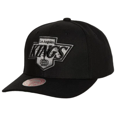 Mitchell & Ness Men's  Black Los Angeles Kings Team Ground Pro Adjustable Hat In Silver/black