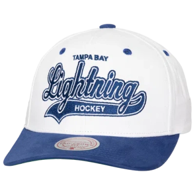 Mitchell & Ness Mens Tampa Bay Lightning  Lightning Tail Sweep Pro Snapback In White/blue